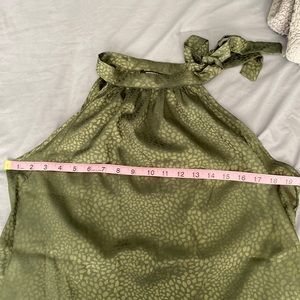 BTFBM - Green tie at neck sleeveless NWT top